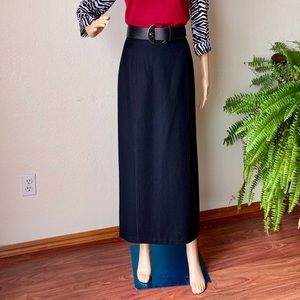 EUC Eddie Bauer wool pencil back slit black skirt